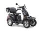 Schwarzer vierrädriger Elektromobil mit Sitz und Gepäckbox, Modell E4900.