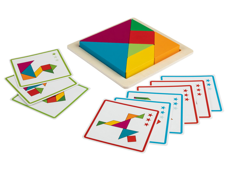 Gehe zu Vollbildansicht: Playtive Regenbogen Legespiel Blume / Kreis / Tangram / Hexagon - Bild 7