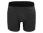 Dunkelgraue Boxershorts mit dezentem geometrischem Muster und schwarzem Gummibund.