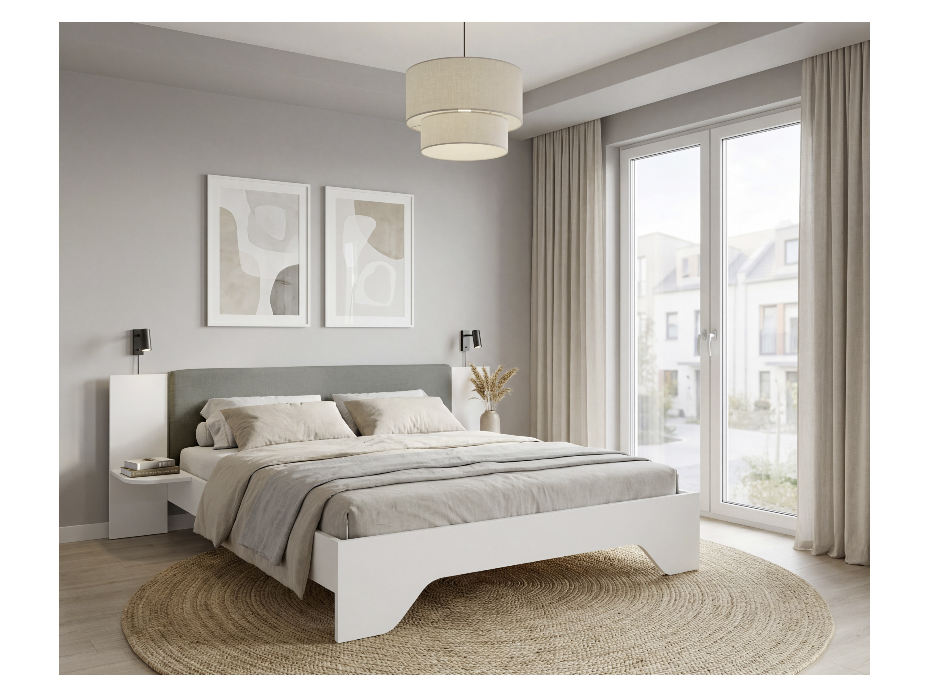 RAUCH BLUE Alabama Bett (Polster-Kopfteil und Ablage, Weiß, Breite 236 cm / Höhe 85 cm) – Bild 2 von 4