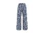 Damen-Hose mit weitem Bein und blau-cremefarbenem Ikat-Muster