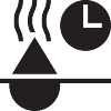 Zubereitung von warmen Speisen mit Timer-Symbol.
