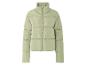 Hellgrüne Steppjacke mit Reißverschluss.