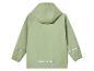 Grüner Regenmantel mit Kapuze für Kinder.