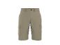 Khakifarbene Cargo-Shorts mit Seitentaschen und Knopf am Bund.
