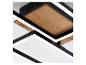 Moderne LED-Deckenleuchte mit geometrischem Holz- und Schwarzmetalldesign.