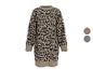 Langärmliges Leoparden-Strickkleid, mit Farboptionen in Braun und Grau.