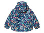 Ein blauer Regenmantel mit Blumenmuster für Mädchen.