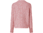 Rosa Pullover mit langen Ärmeln und Rundhalsausschnitt, Rückansicht.