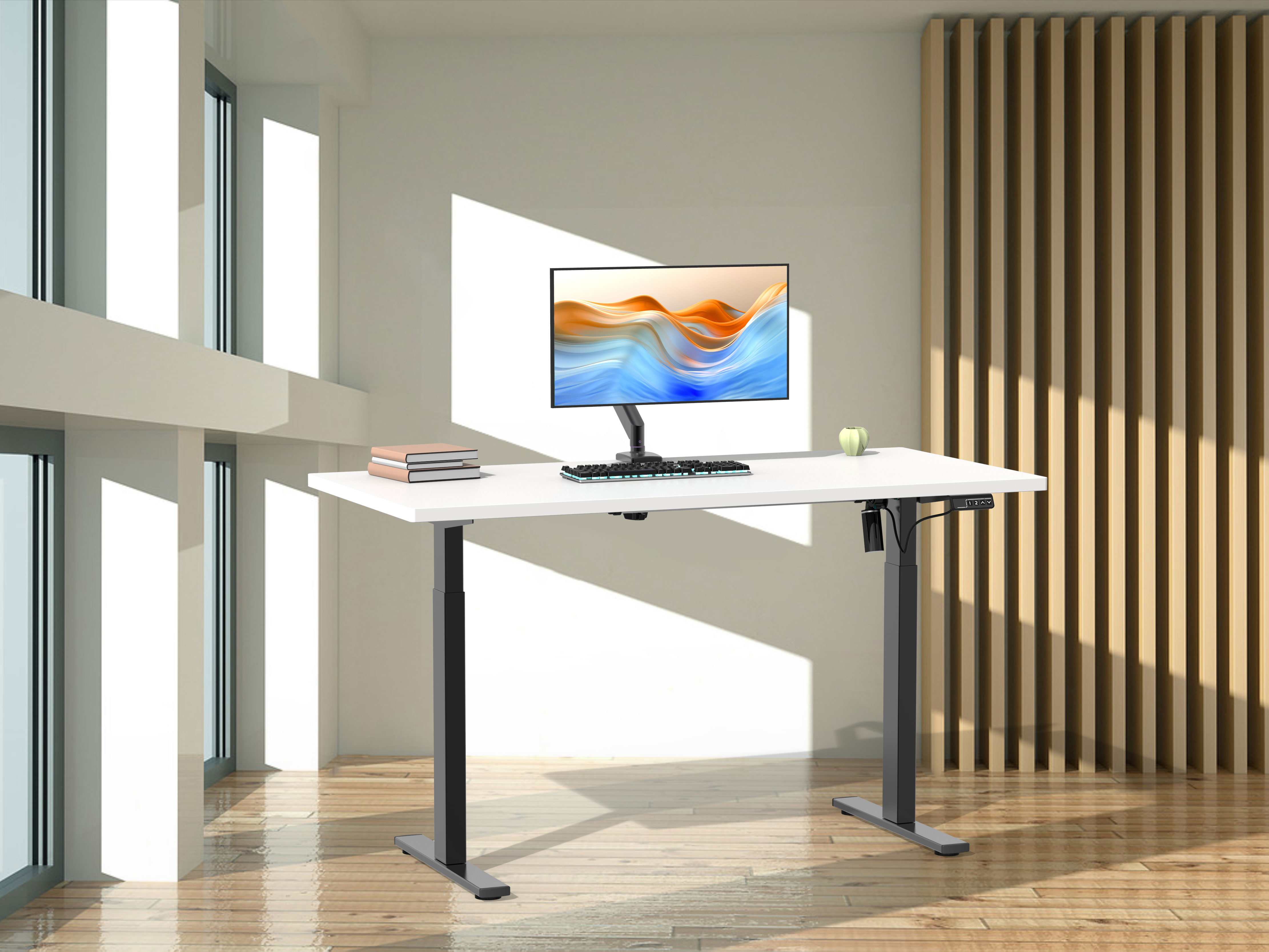 VCM Schreibtisch E-Lona (Weiß/schwarz, 140 x 50 cm) – Bild 4 von 4
