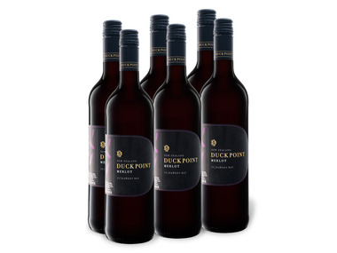6 x 0,75-l-Flasche Weinpaket Duck Point Merlot Hawkes Bay trocken, Rotwein