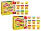 Zwei Play-Doh 9er-Sets, eines mit Gartenthema und eines mit Regenbogen-Thema.