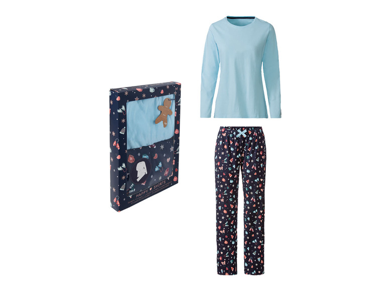 Gehe zu Vollbildansicht: Happy Shorts Damen Pyjama mit Weihnachtsmotiv & Geschenkverpackung - Bild 2