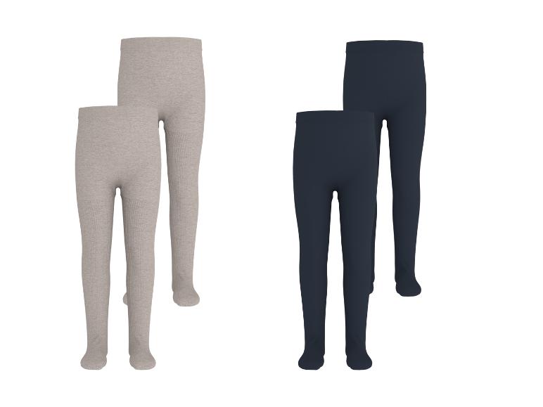 LUPILU® Kinder Thermo Strumpfhosen, 2 Paar: beige und dunkelblau.