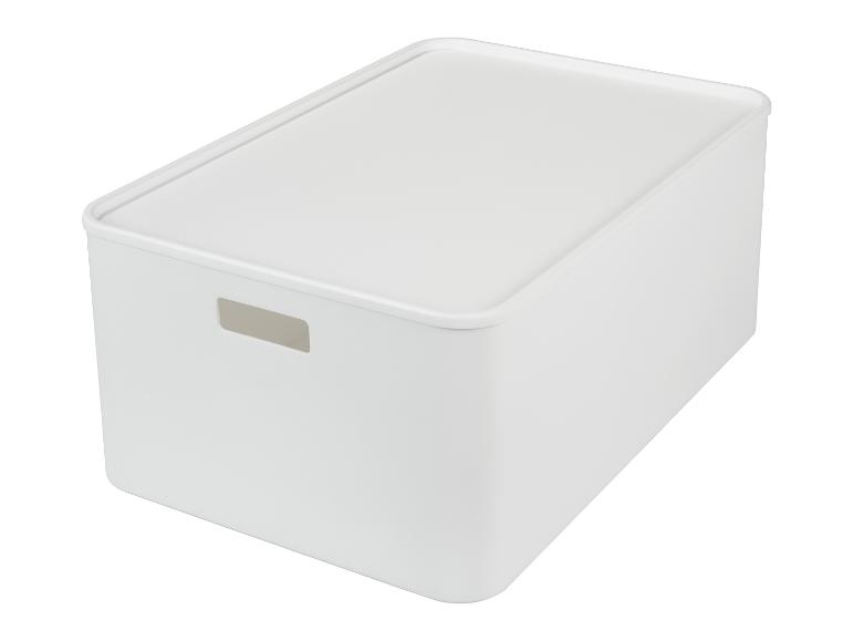 Weiße Aufbewahrungsbox mit Deckel und Griff