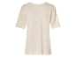 Beige Leinen-T-Shirt, Rückansicht.