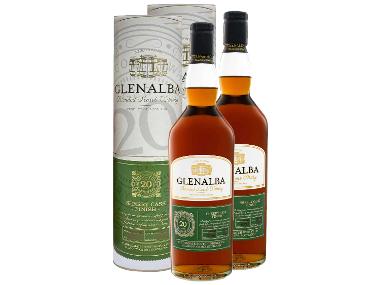 2 x 0,7-l-Flasche Whiskypaket Glenalba Blended Scotch Whisky Sherry Cask Finish 20 Jahre mit Geschenkbox 40% Vol