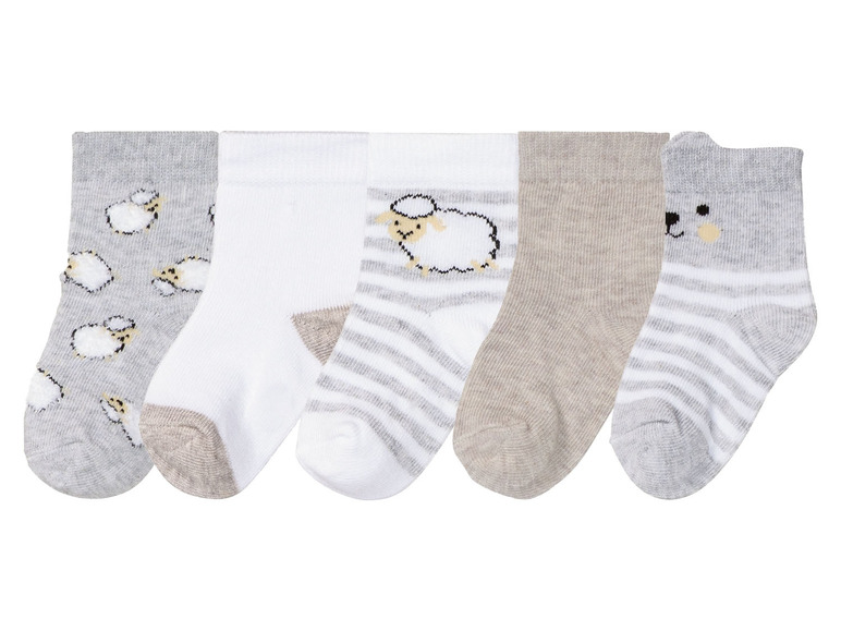 Gehe zu Vollbildansicht: lupilu Baby Socken, 5 Paar, mit Bio-Baumwolle - Bild 2