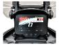 Motorrad-Armaturenbrett mit Digitalanzeige für Geschwindigkeit, Drehzahl, Tageskilometer und Kilometerzähler.
