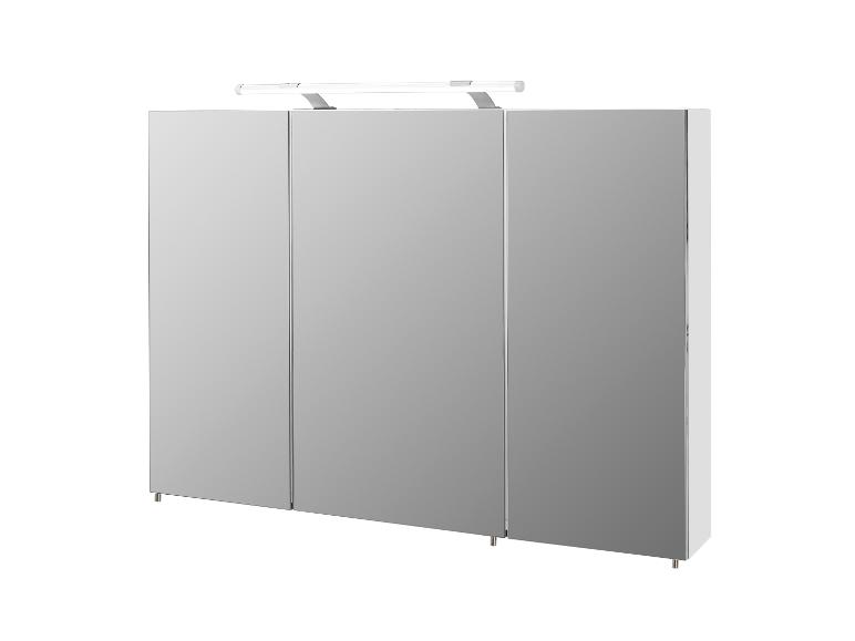 Badezimmerspiegelschrank mit drei Türen und LED-Beleuchtung