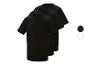 Dreierpack schwarze kurzärmelige Herren-T-Shirts.