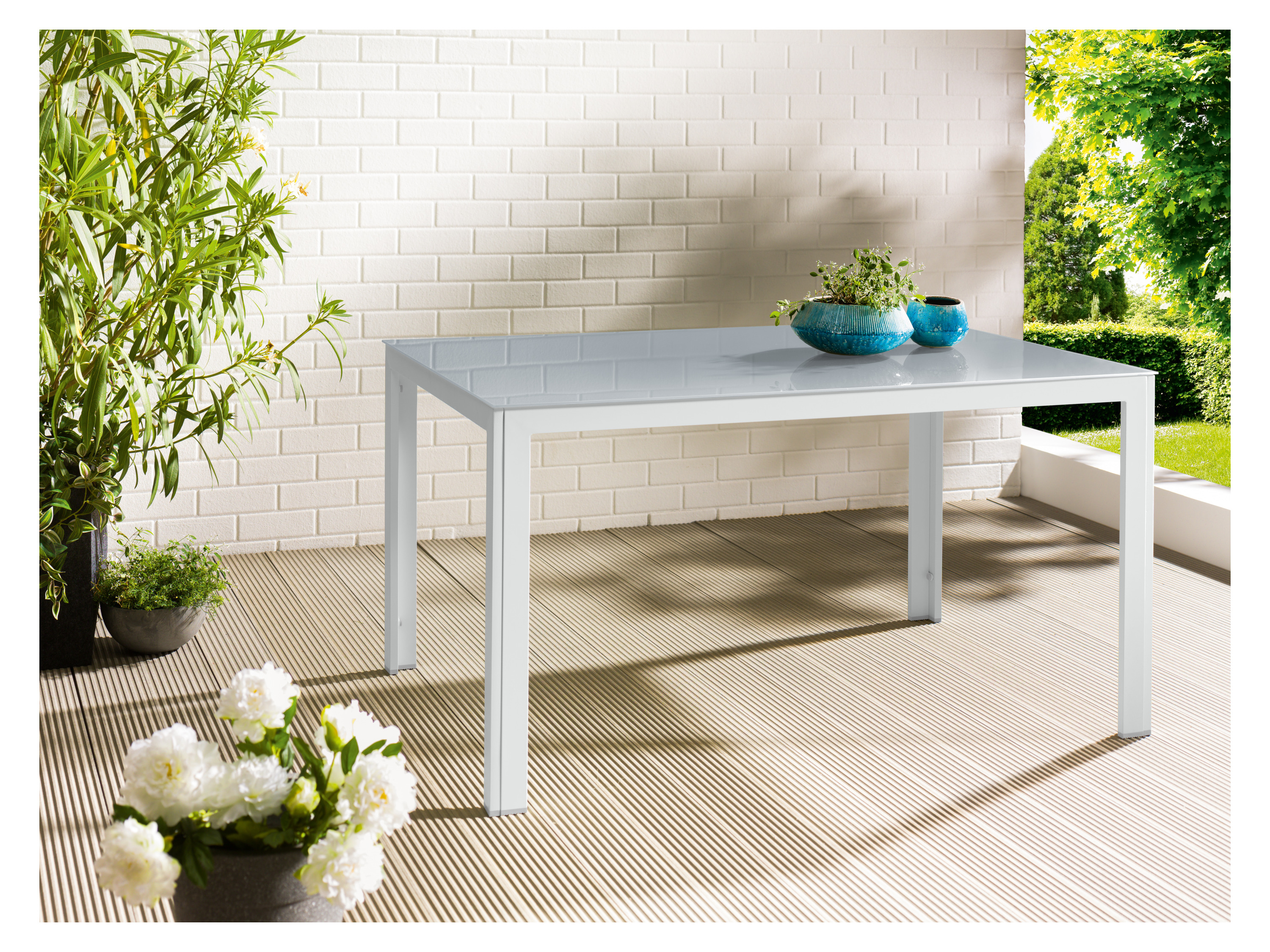 LIVARNO HOME Alu-Gartentisch »Houston« weiß, 140 x 92 x 74 cm – Bild 2 von 4