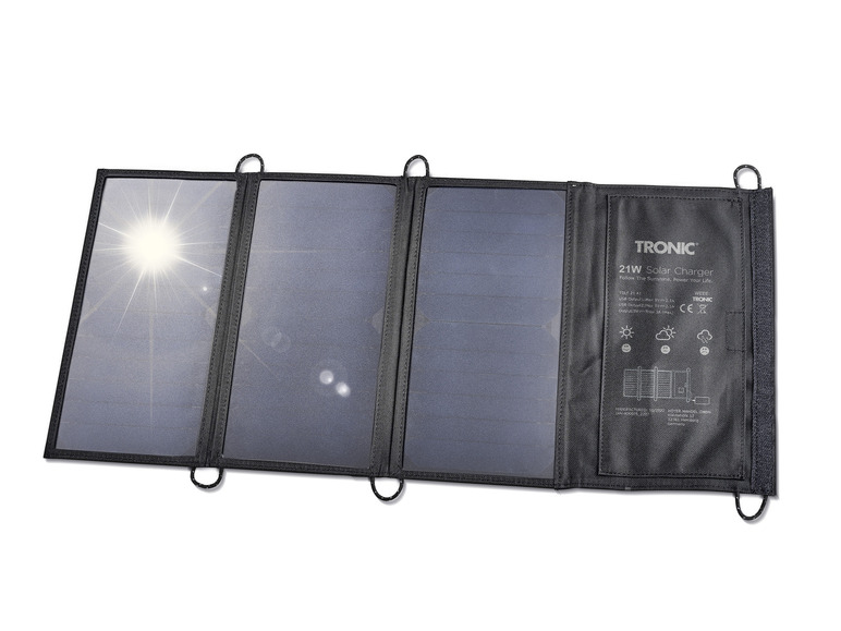 Gehe zu Vollbildansicht: TRONIC® Faltbares Solarladegerät »TSLF 21 A1«, bis zu 2 Geräte - Bild 1