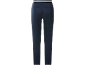 Dunkelblaue Damenhose mit gestreiftem Gummibund.
