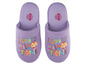 Lilafarbene Hausschuhe mit Paw Patrol Logo und dem Aufdruck 'Always Have Fun'.