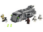 Ein LEGO Star Wars Imperial Light Cruiser mit Stormtroopern und einem Rebellen.