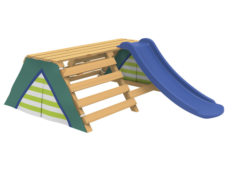 Gehe zu Vollbildansicht: Playtive Tipi, mit Kletter-Netz und Rutsche, aus Echtholz - Bild 2