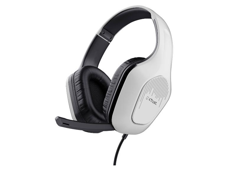 Weißes Gaming-Headset mit Mikrofon und Kabel