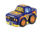 Vtech Spielzeugauto mit Flammen und einem fröhlichen Gesicht.