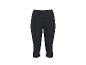 Schwarze Capri-Sportleggings für Damen, hoch tailliert mit flachen Nähten.
