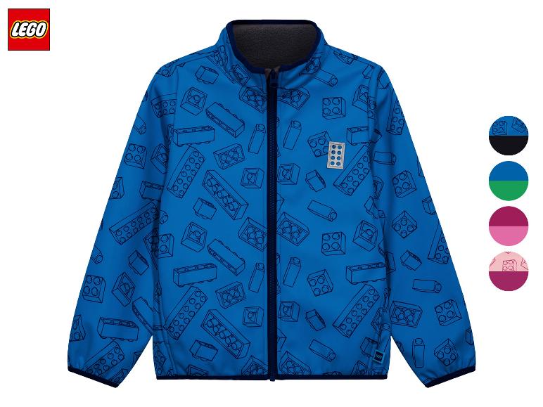 Blaue Kinderjacke mit Blockmuster, mit Farboptionen.