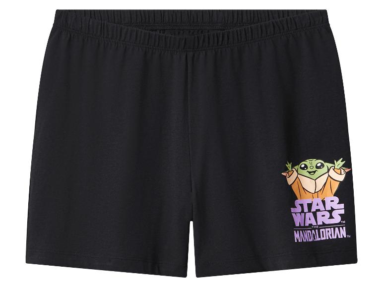 Schwarze Shorts mit Cartoon-Charakter-Print und Text