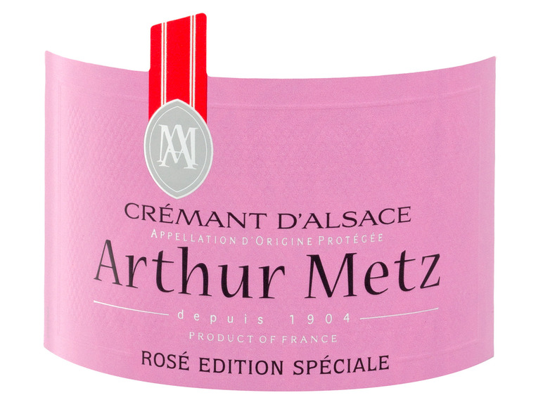 Arthur Metz brut, AOP Schaumwein Spéciale d\'Alsace Edition Rosé Crémant