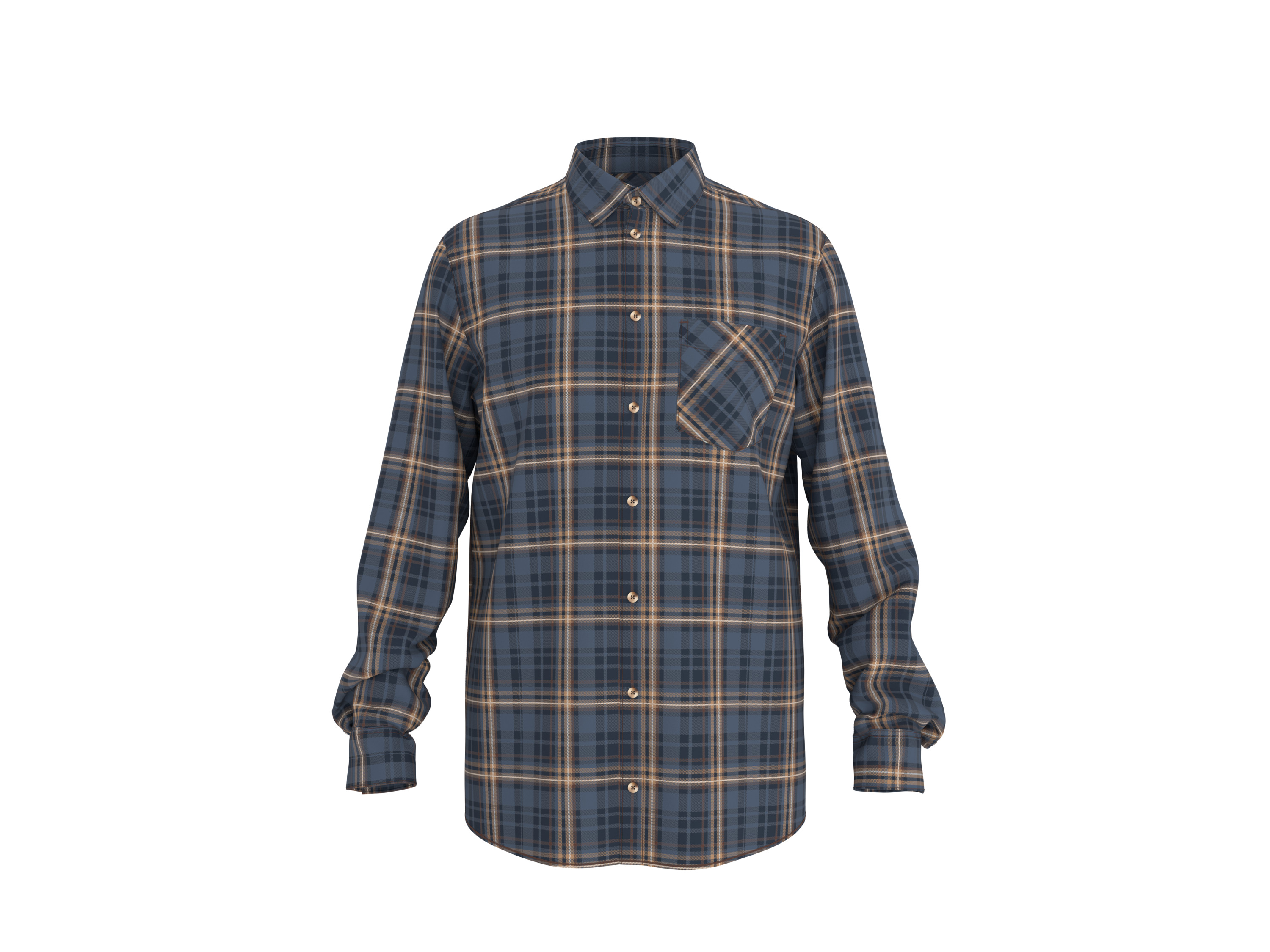ESMARA MEN Herren Flanell-Freizeithemd (Karo/navy/beige, XL (43/44))""