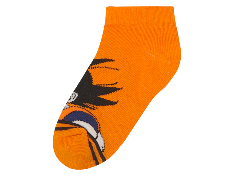 Orange Socken mit Dragon Ball Z Motiv.