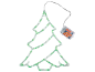 Leuchtende Weihnachtsbaum-Dekoration mit grünen LED-Lichtern und Batteriefach