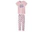 Rosa Kurzarm-Pyjama mit Zeichentrickfiguren-Aufdruck und passender Hose.