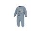 Baby-Langarm-Pyjama-Set und Hose, hellblau mit Baustellenfahrzeug-Print.