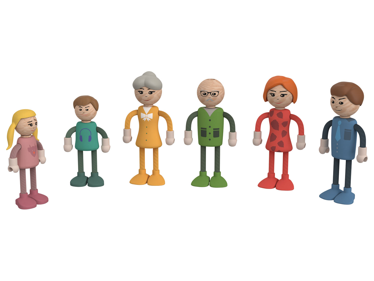 Playtive Holz Miniaturmöbel und Puppen Set (Biegepuppen) | 04055332038265