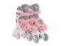 Verstellbare pinke und graue Inlineskates für Kinder.