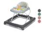 Babywalker mit Spielzeug und grauem Rahmen.