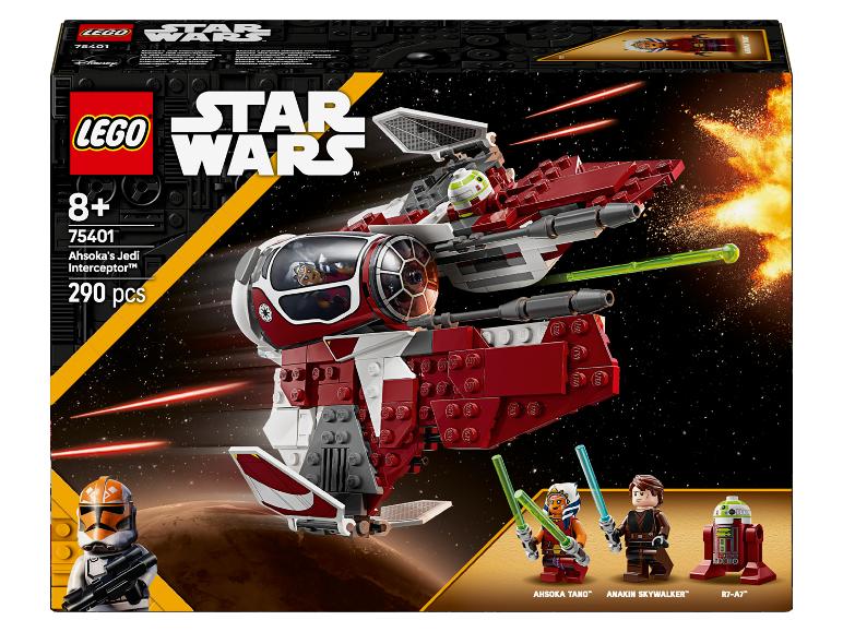 LEGO Star Wars Ahsokas Jedi Interceptor Set mit Minifiguren.