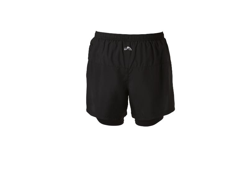 Schwarze Herren-Sportshorts mit reflektierendem Logo.
