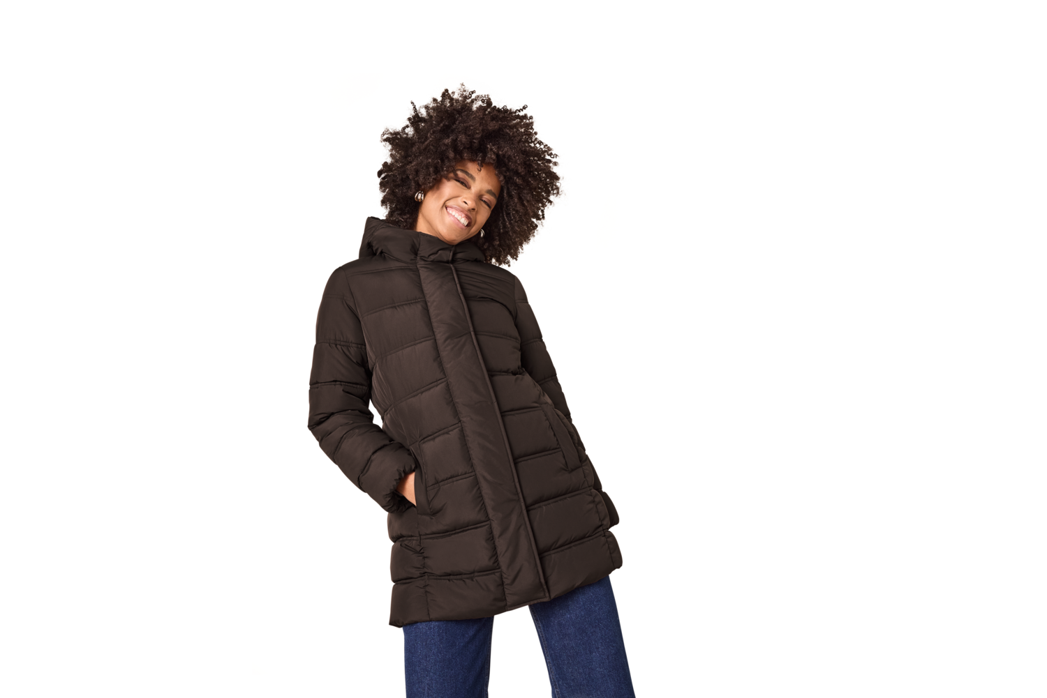 ESMARA® Damen Premium-Thermosteppmantel (Braun, M(40/42)) – Bild 2 von 4