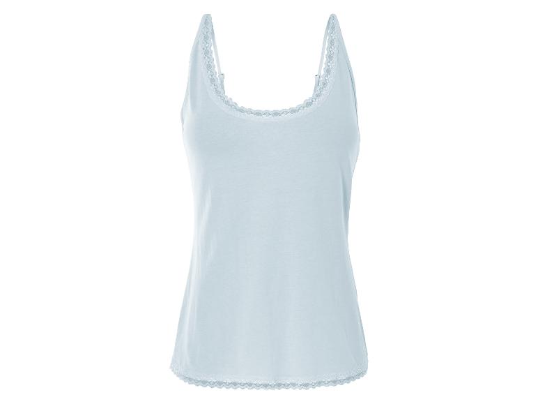 Hellblaues Top mit Spitze.