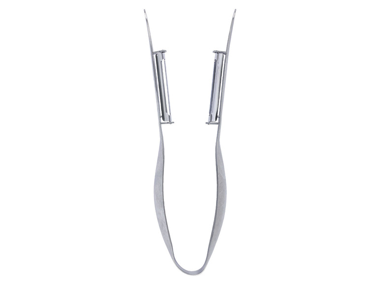 Zwei silberne Gemüseschäler.